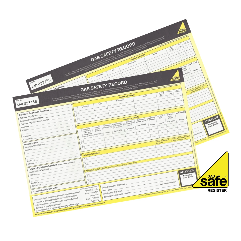 Gas Safe engineer completing a landlord gas safety check